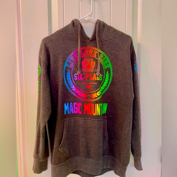 six flags Jackets & Blazers - Colorful Six Flags Hoodie